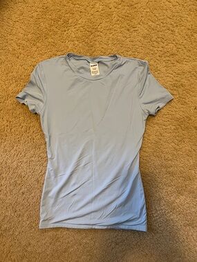 PINK Victoria's Secret Light Blue Short Sleeve Crew Tee